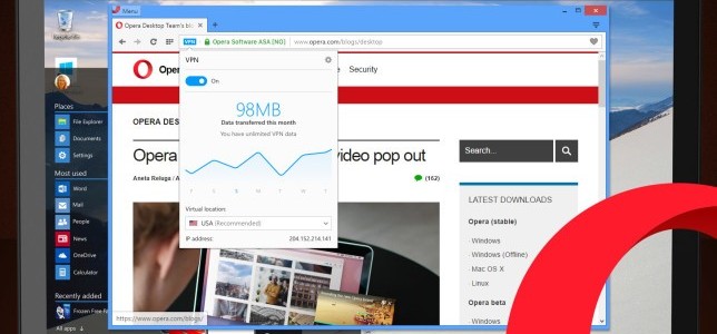 اتصال به وی پی ان مشابه کریو خصوصیت جدید اپرا