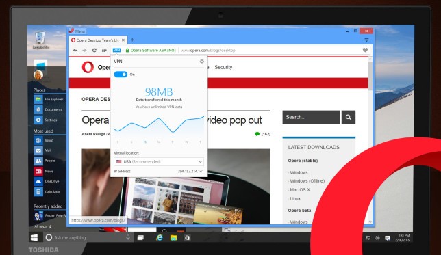 free vpn with opera